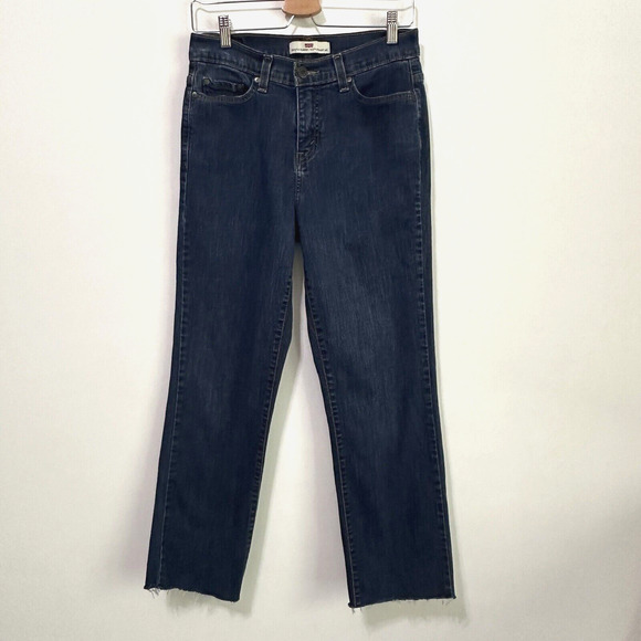 Levi's Denim - Levis 512 Jeans 10 Short Perfectly Slimming Straight Leg Blue Raw Hem Mid Rise